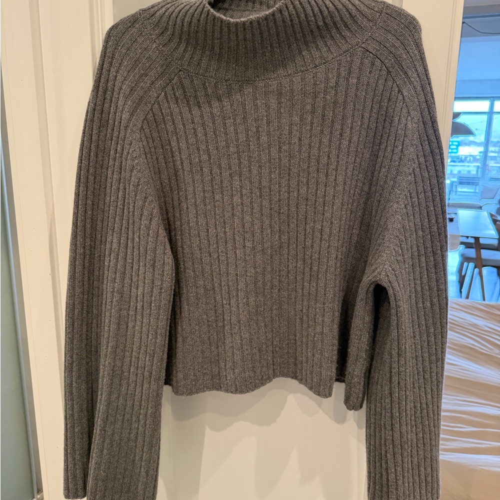 Reformation Brooke Gray Ribbed Women's Sweater